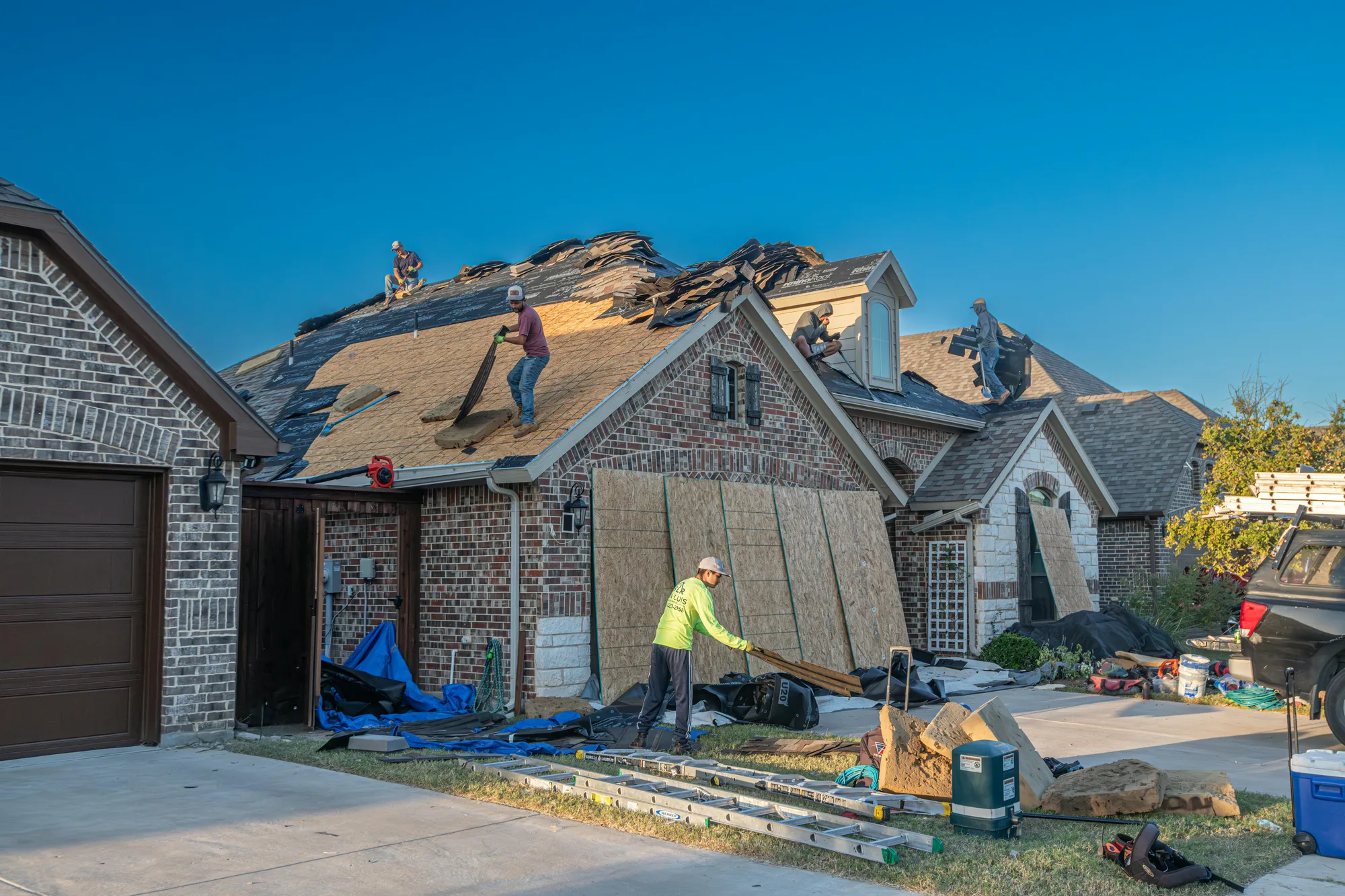Yarco Roofing crew working on a North Alabama roof replacement